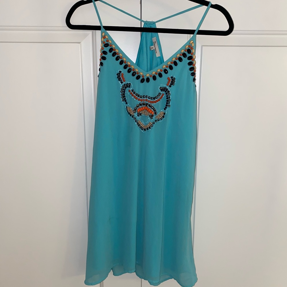 Aqua beaded dress